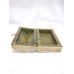 Antique Handcrafted Trinket Box Natural Camel Bone Chips on Wood Hand Engraved